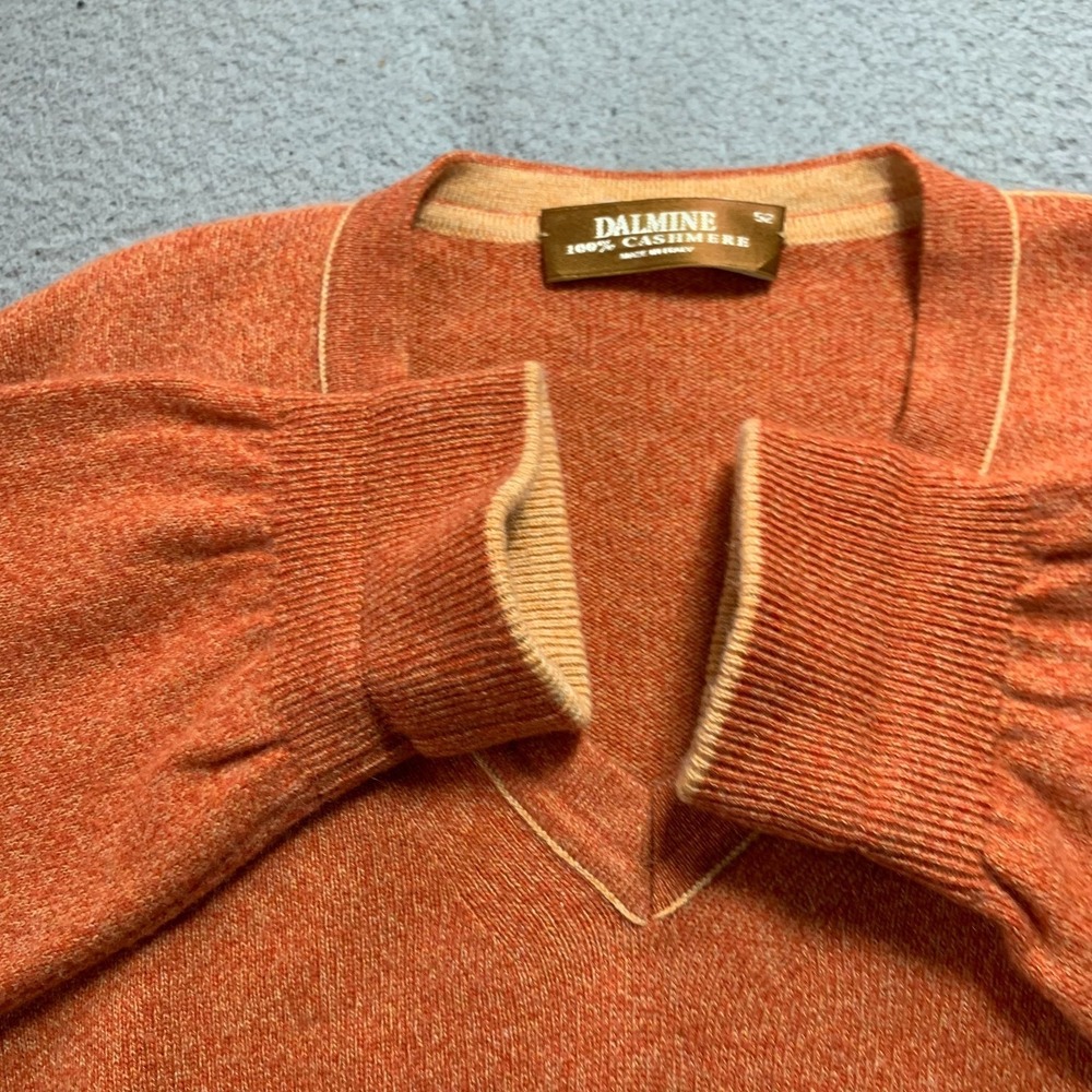DALMINE Sweater Mens Size 52 Pullover Cashmere Orange* - Picture 9 of 9